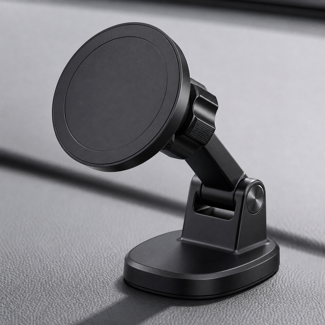 MagSafe-compatible magnetic car phone mount holding a phone for GPS navigation on a clean dashboard